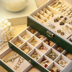Large Capacity Multi-Layer Jewelry Storage Box, High-End Exquisite Necklace Earrings, Gold Jewelry Box