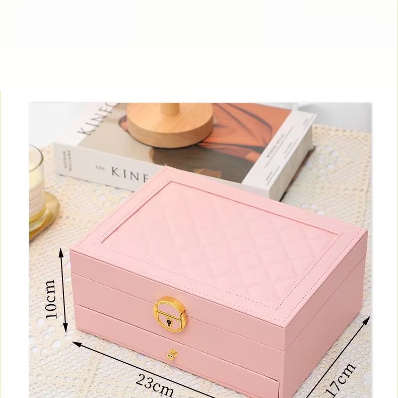 Large Capacity Multi-Layer Jewelry Storage Box, High-End Exquisite Necklace Earrings, Gold Jewelry Box
