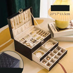 Large Capacity Multi-Layer Jewelry Storage Box, High-End Exquisite Necklace Earrings, Gold Jewelry Box