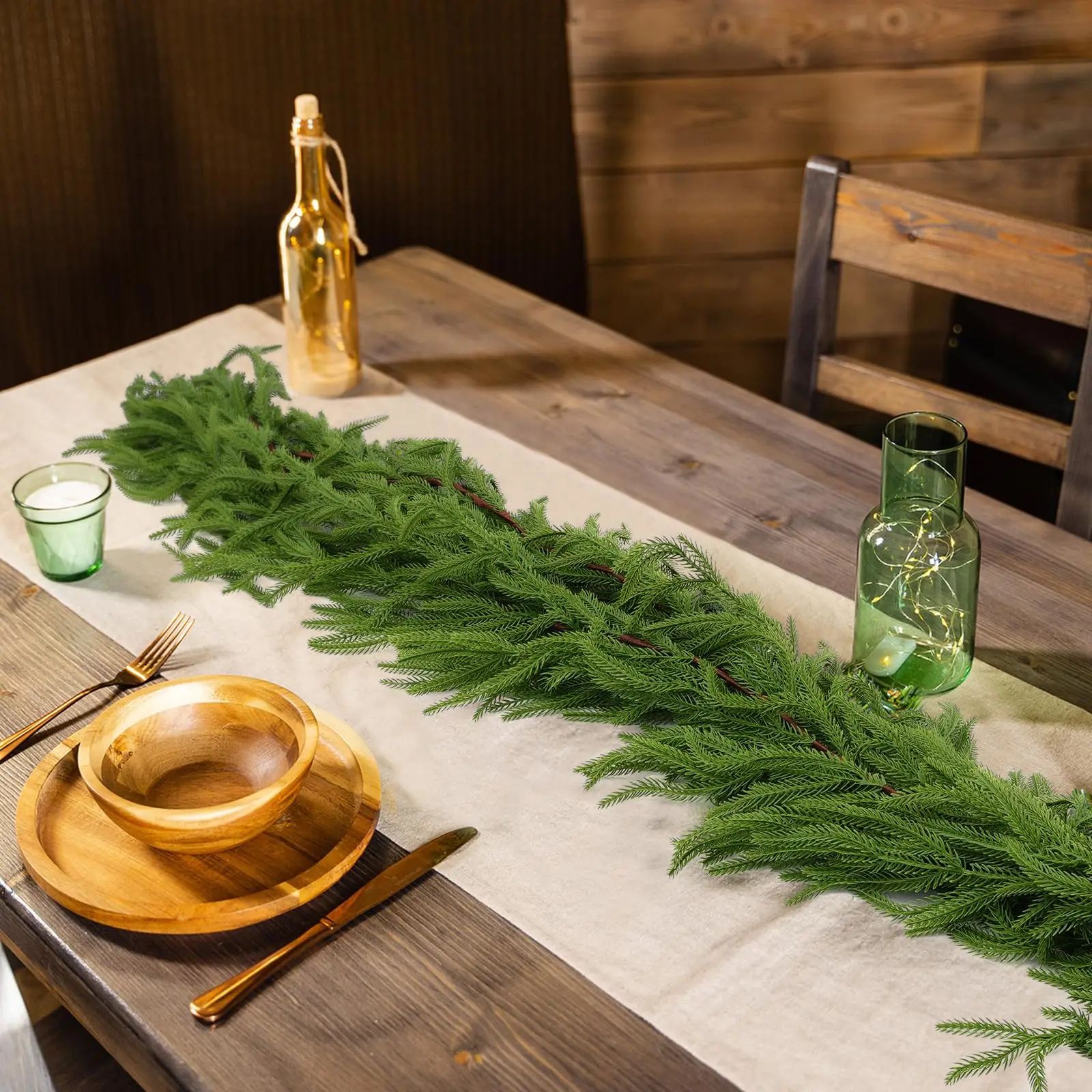 Premium Faux Cedar Christmas Garland for Mantels, Staircases & Holiday Displays