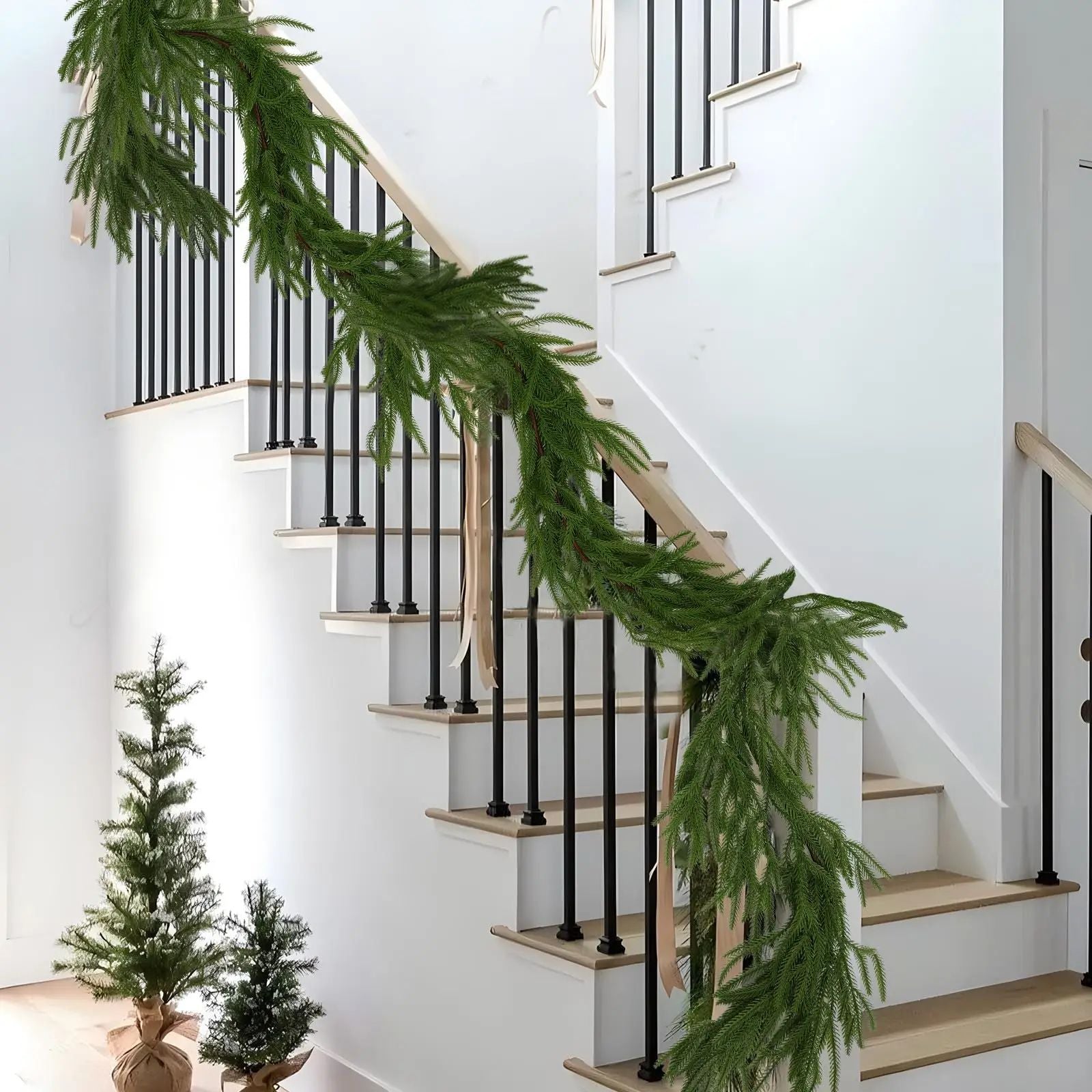 Premium Faux Cedar Christmas Garland for Mantels, Staircases & Holiday Displays