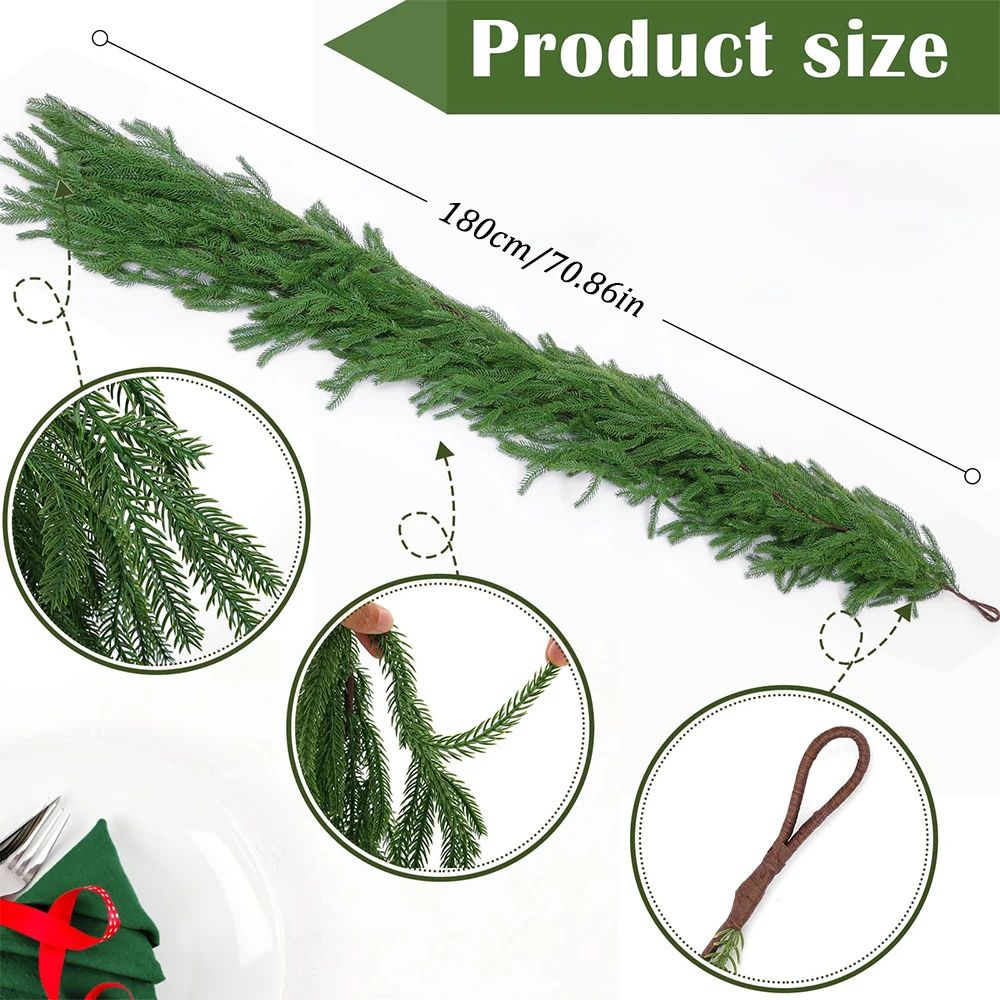 Premium Faux Cedar Christmas Garland for Mantels, Staircases & Holiday Displays