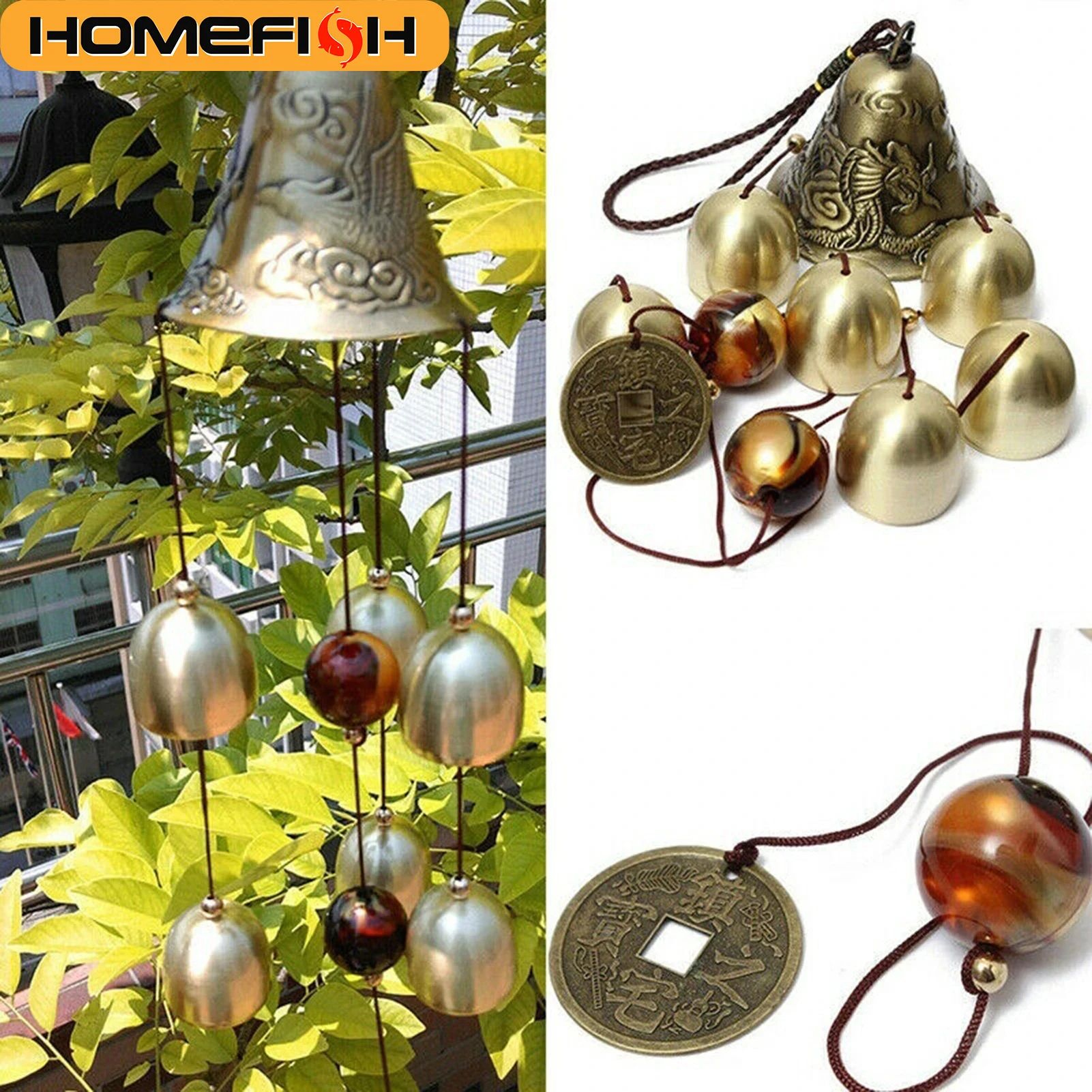 Copper Bell Outdoor Wind Chimes