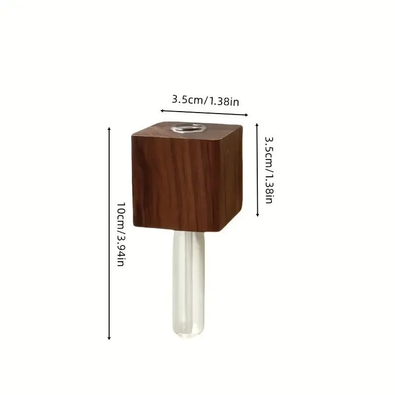 Solid Wood Magnetic Vase for Refrigerator Decor