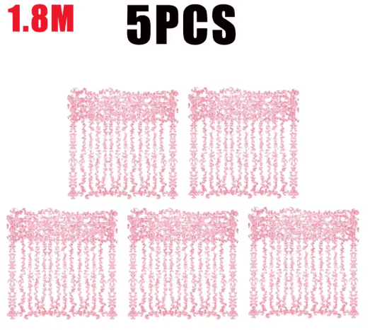 Artificial Pink Sakura Flower Garland Cherry Blossom Vine for Wedding Home Decor