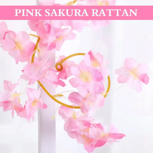Artificial Pink Sakura Flower Garland Cherry Blossom Vine for Wedding Home Decor
