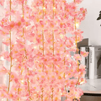 Artificial Pink Sakura Flower Garland Cherry Blossom Vine for Wedding Home Decor