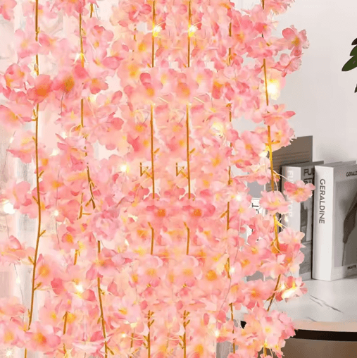 Artificial Pink Sakura Flower Garland Cherry Blossom Vine for Wedding Home Decor