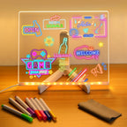 LED Note Board With Night Light, Colorful DIY Acrylic Message Board Childrens Drawing Board, Kids Birthday Gift