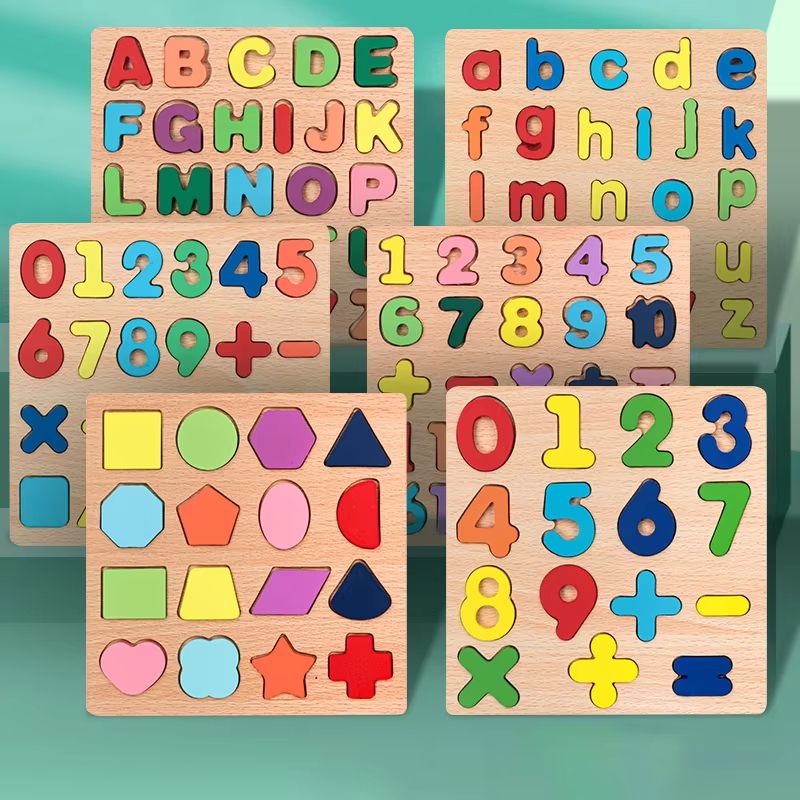 Montessori Wooden Alphabet & Numbers Puzzle Board for Toddlers