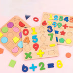 Montessori Wooden Alphabet & Numbers Puzzle Board for Toddlers
