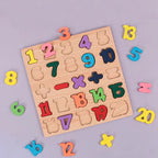 Montessori Wooden Alphabet & Numbers Puzzle Board for Toddlers