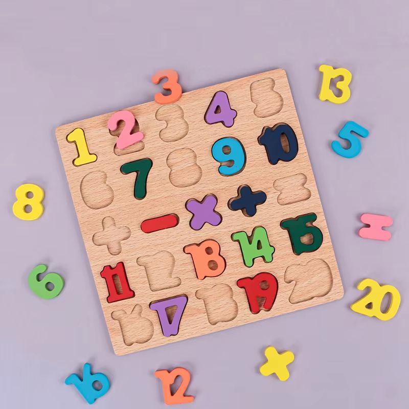 Montessori Wooden Alphabet & Numbers Puzzle Board for Toddlers