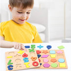 Montessori Wooden Alphabet & Numbers Puzzle Board for Toddlers
