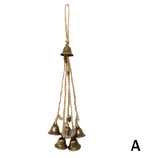 6 Bells Witch Wind Chimes Handmade Hanging Witch Bells Door Wreath for Protection and Decor