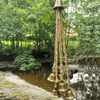 6 Bells Witch Wind Chimes Handmade Hanging Witch Bells Door Wreath for Protection and Decor