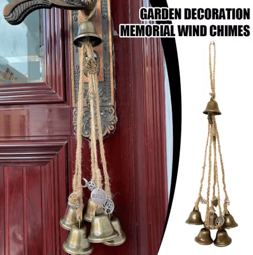 6 Bells Witch Wind Chimes Handmade Hanging Witch Bells Door Wreath for Protection and Decor