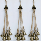 6 Bells Witch Wind Chimes Handmade Hanging Witch Bells Door Wreath for Protection and Decor