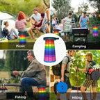 Rainbow Portable Telescopic Folding Stool Adjustable Height Camping Seat