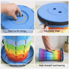 Rainbow Portable Telescopic Folding Stool Adjustable Height Camping Seat