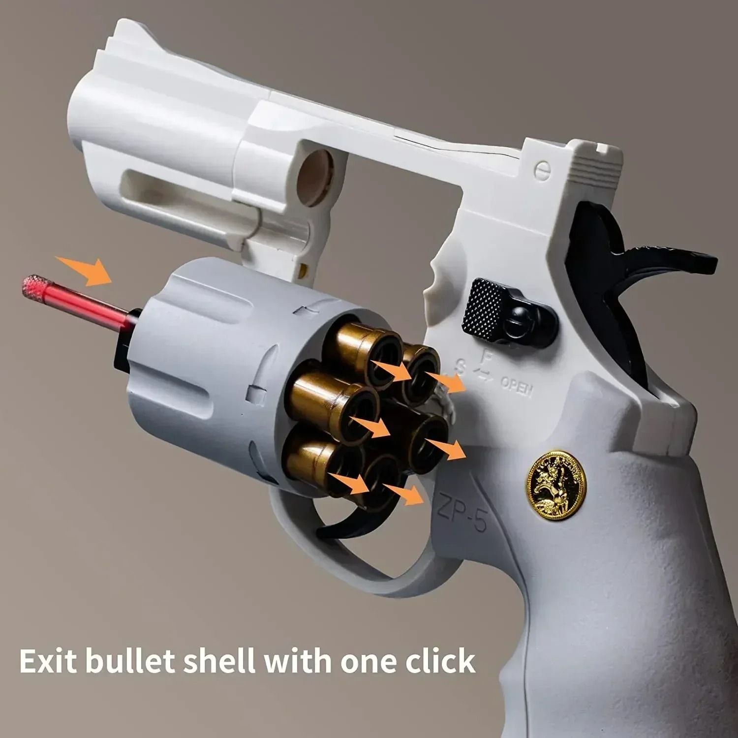 Continuous Fire Soft Dart Revolver Toy Gun for Kids & Adults