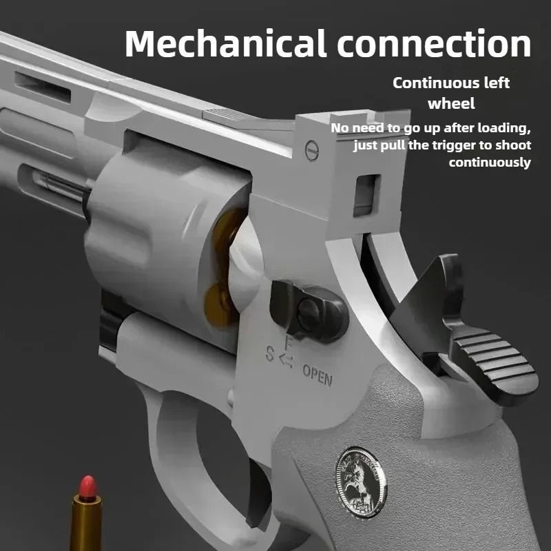 Continuous Fire Soft Dart Revolver Toy Gun for Kids & Adults