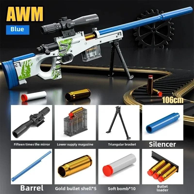 Continuous Fire Soft Dart Revolver Toy Gun for Kids & Adults