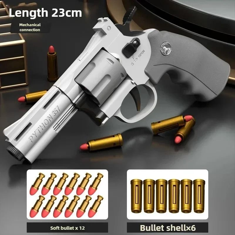 Continuous Fire Soft Dart Revolver Toy Gun for Kids & Adults