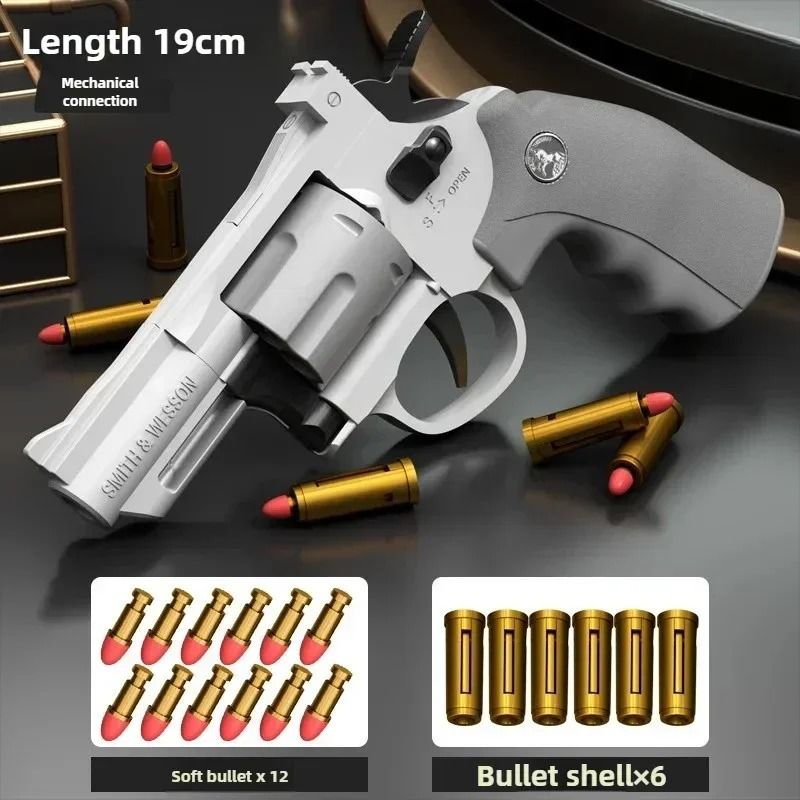 Continuous Fire Soft Dart Revolver Toy Gun for Kids & Adults