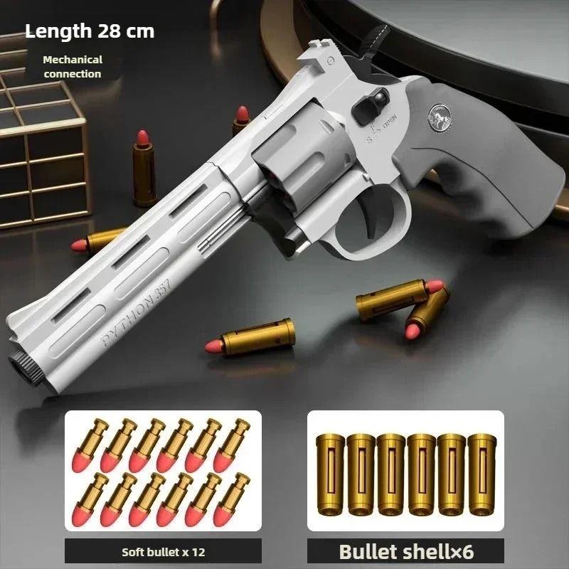 Continuous Fire Soft Dart Revolver Toy Gun for Kids & Adults