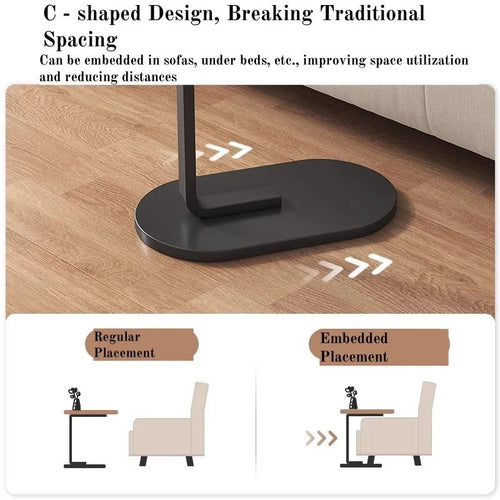 Adjustable Height Modern Laptop Table, 360° Rotating C-Shaped Side Table, Perfect for Sofa