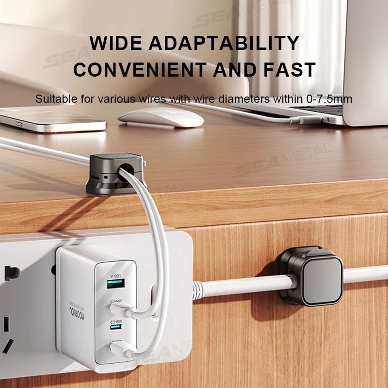 Magnetic Cable Management System, 10-Piece Set for Car, Office & Home