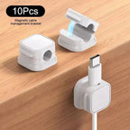 Magnetic Cable Management System, 10-Piece Set for Car, Office & Home