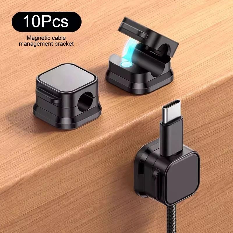 Magnetic Cable Management System, 10-Piece Set for Car, Office & Home