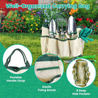 13 Piece Garden Tool Set with Aluminum Hand Tools and Carry Bag