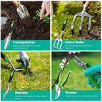 13 Piece Garden Tool Set with Aluminum Hand Tools and Carry Bag