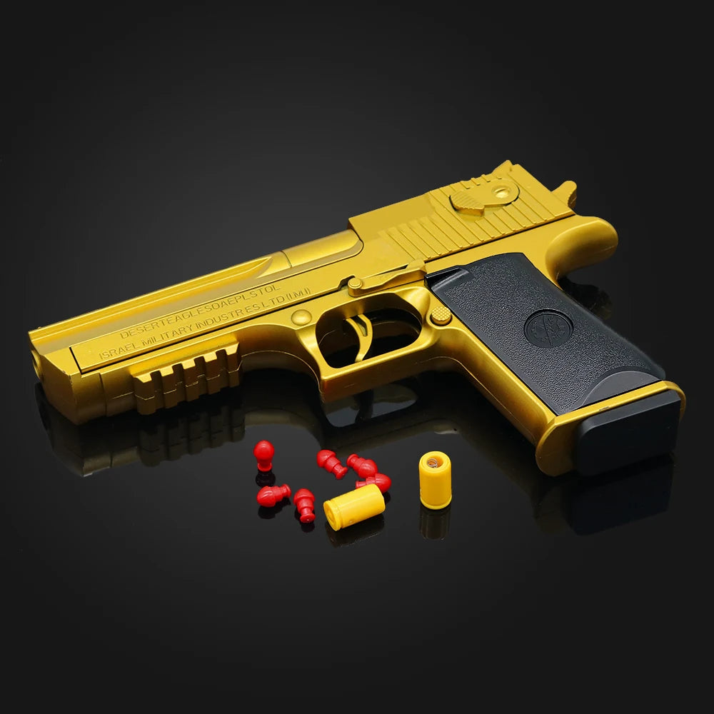 Desert Eagle Shell Ejecting Soft Bullet Toy Gun for Kids Outdoor Target Games