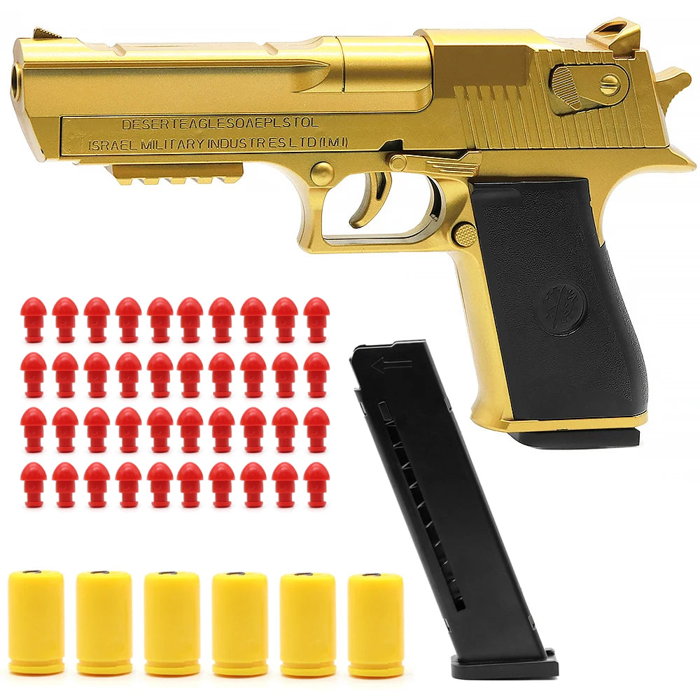 Desert Eagle Shell Ejecting Soft Bullet Toy Gun for Kids Outdoor Target Games
