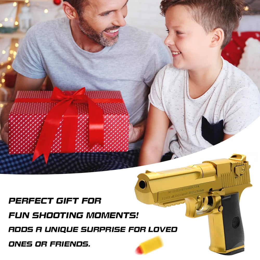 Desert Eagle Shell Ejecting Soft Bullet Toy Gun for Kids Outdoor Target Games