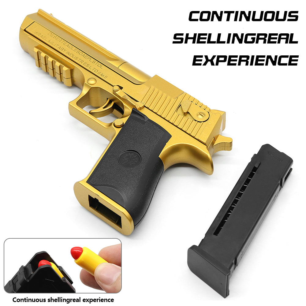 Desert Eagle Shell Ejecting Soft Bullet Toy Gun for Kids Outdoor Target Games