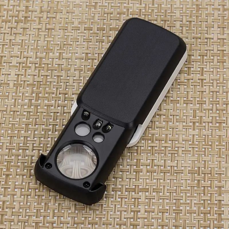 30X/60X/90X Illuminated Jewelers Loupe Pocket Magnifier with LED & UV Light