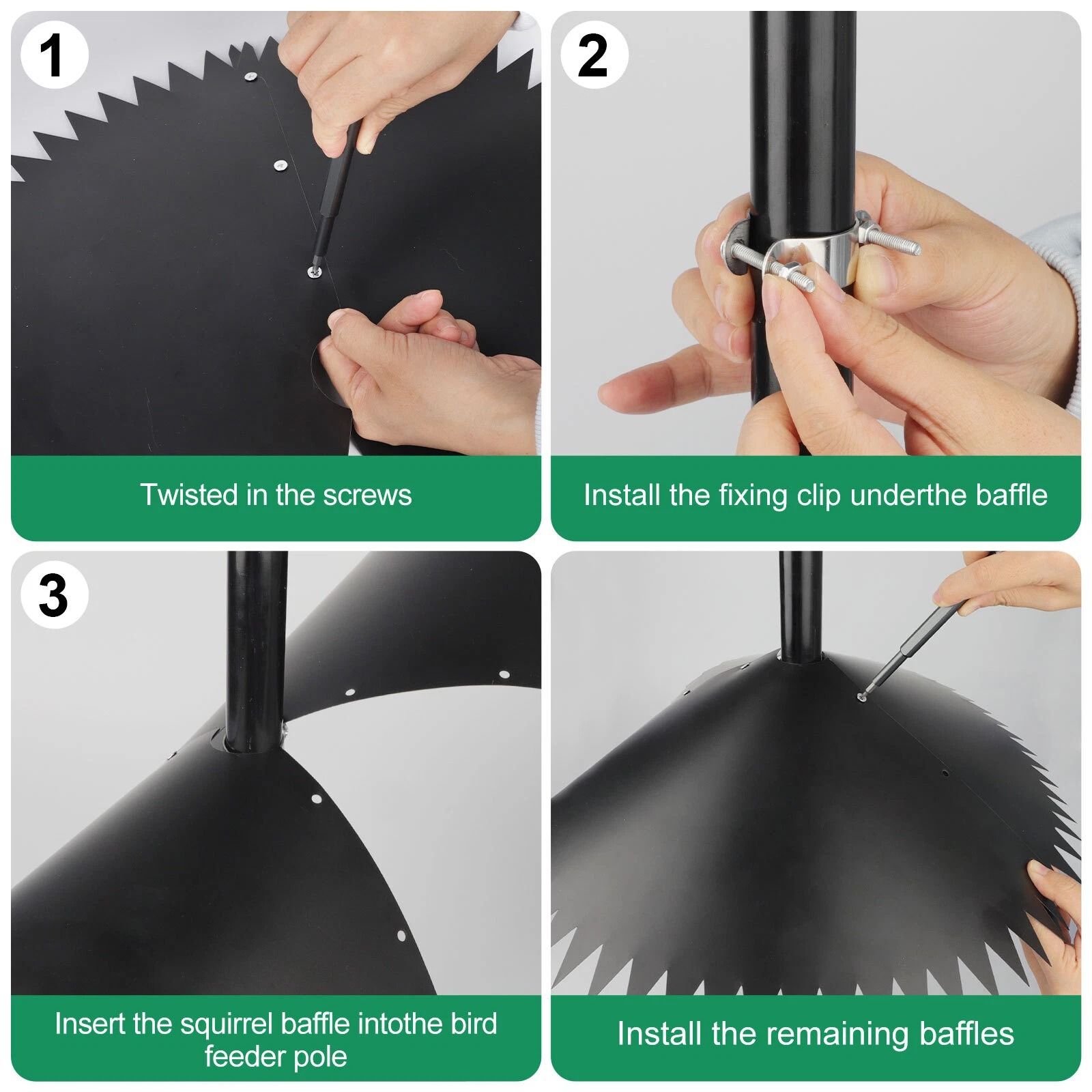 Squirrel Proof Baffle, Large Around-wrap Squirrel Baffles for Bird Feeder Protection, Weather-Resistant