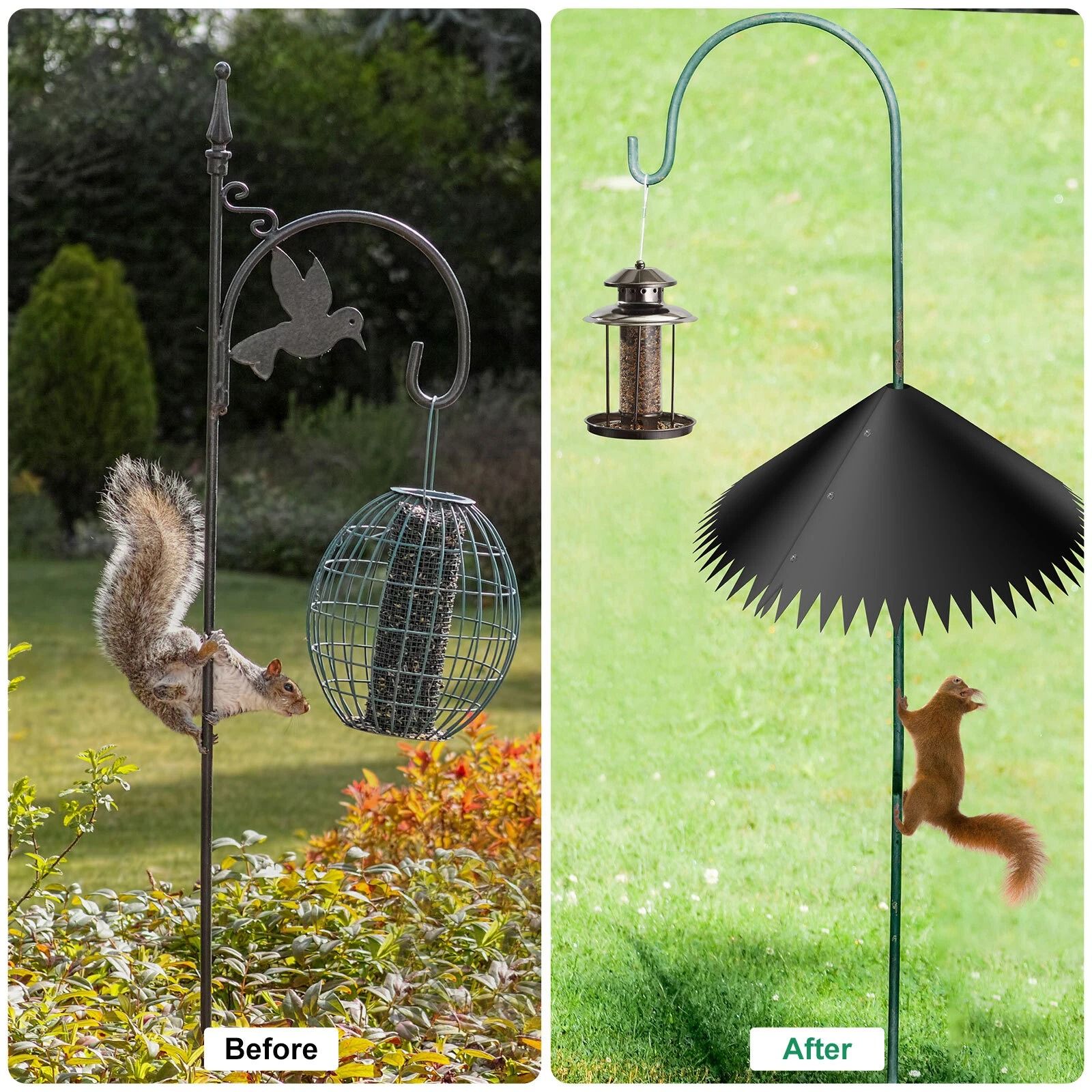 Squirrel Proof Baffle, Large Around-wrap Squirrel Baffles for Bird Feeder Protection, Weather-Resistant