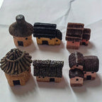 Fairy Garden Mini House Set (6PCS), DIY Miniature Village Hut Decor for Gardens & Dollhouses