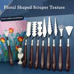 9 Piece Flower Texture Palette Knife Art Set
