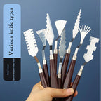 9 Piece Flower Texture Palette Knife Art Set