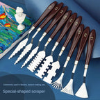 9 Piece Flower Texture Palette Knife Art Set