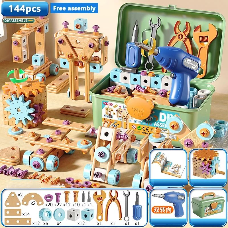Early Learning DIY Assembly Toolbox Interactive STEM Building Set for Kids