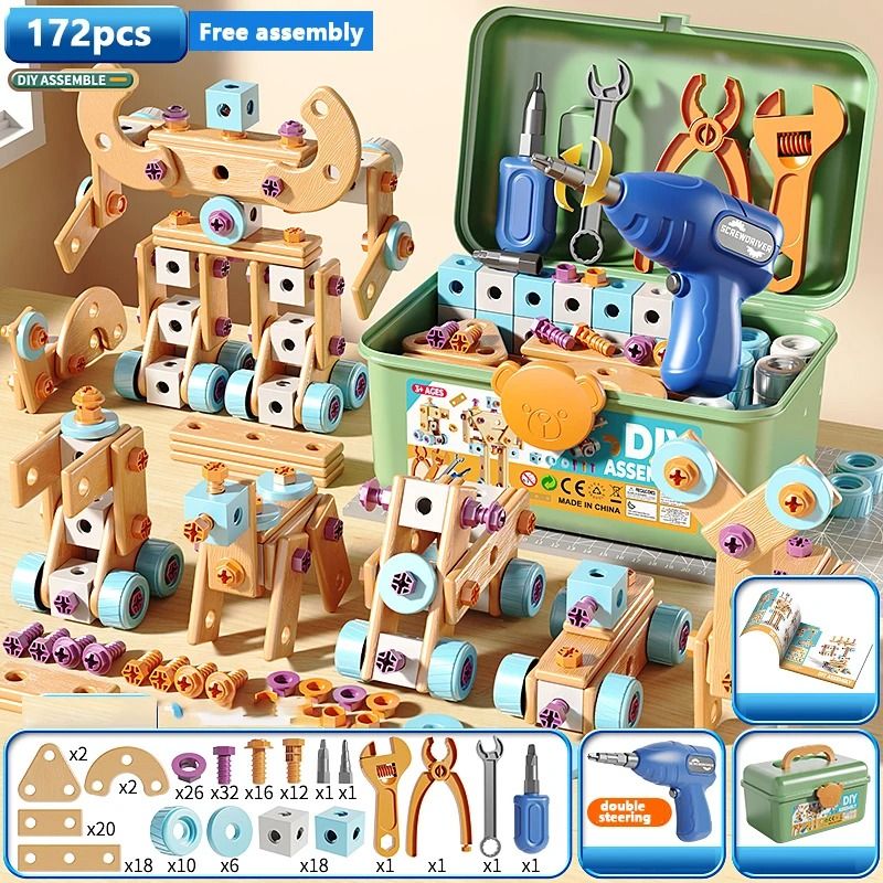 Early Learning DIY Assembly Toolbox Interactive STEM Building Set for Kids