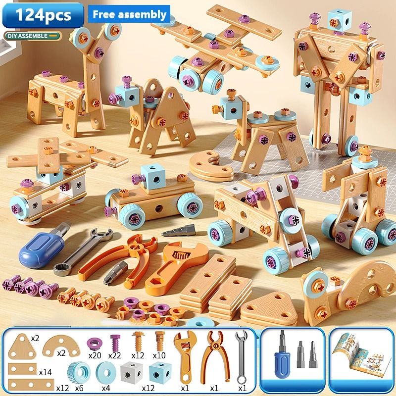 Early Learning DIY Assembly Toolbox Interactive STEM Building Set for Kids